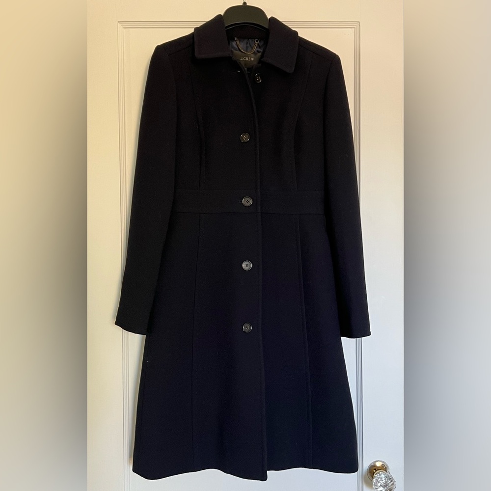 J. Crew Double Cloth Coat in Navy